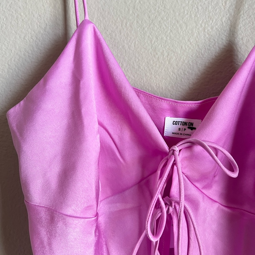 Cotton On Tie front blouse in Hot Pink